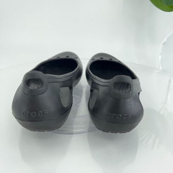 Crocs Kadee Women's Size 6 Black Rubber Ballet Flats Slip On Comfort Shoes - Picture 5 of 12